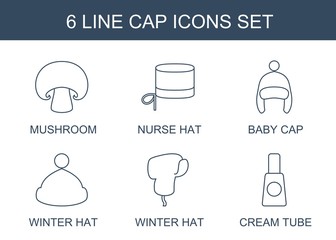 Wall Mural - 6 cap icons