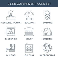Leinwandbilder - 9 government icons