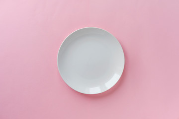 Wall Mural - Single empty clean white ceramic plate