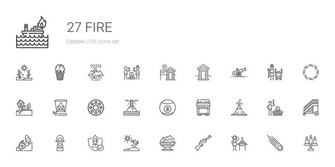 Wall Mural - fire icons set