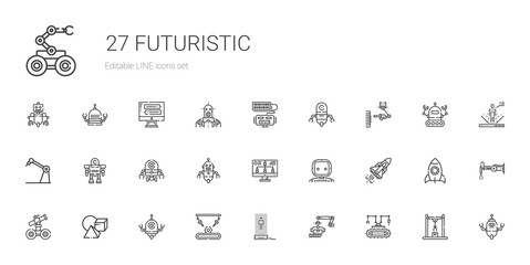 Poster - futuristic icons set