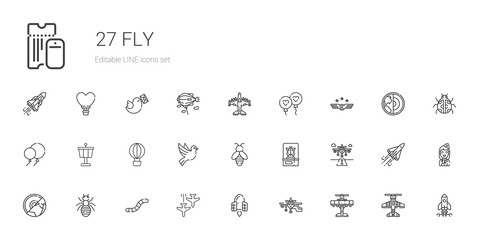 Sticker - fly icons set