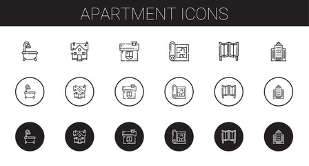 Wall Mural - apartment icons set