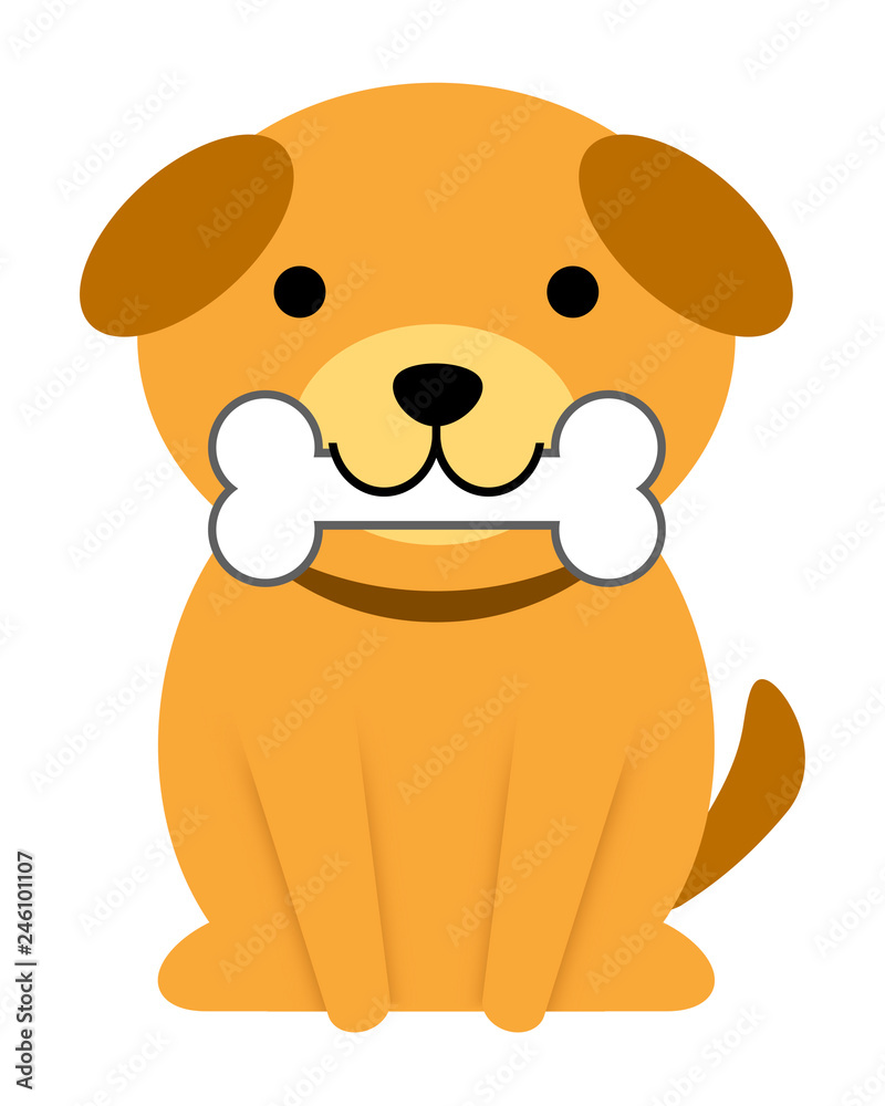 骨をくわえた犬 の Stock イラスト | Adobe Stock