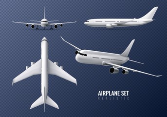 Sticker - Airplane Realistic Transparent Set