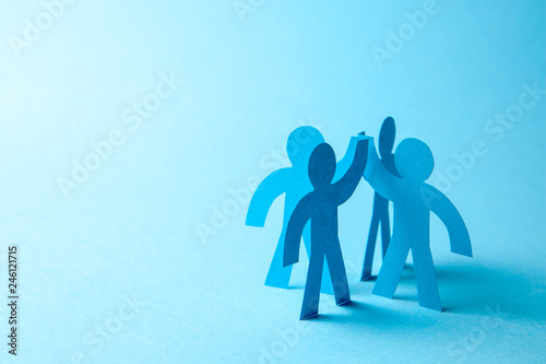 Fotomural Successful business team winner give five