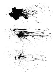 Aufkleber - Paint splats blotches isolated on white background