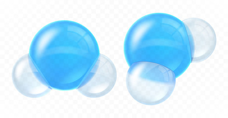 Wall Mural - set of molecules water isolated on transparent background. realistic vector illustration