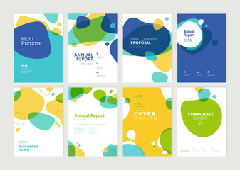 set of brochure, annual report, flyer design templates in a4 size. vector illustrations for business