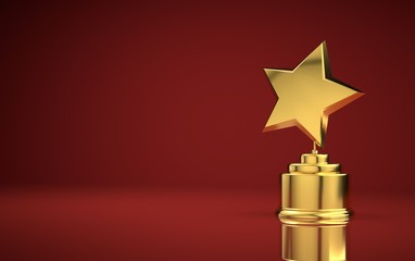 Wall Mural - star award red background