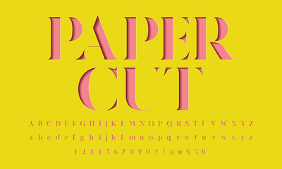 Color paper cut alphabet design