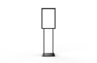 Wall Mural - Indoor Pedestal Steel Sign Stand poster banner advertisement Display, Lobby Menu Board, 3D Illustration