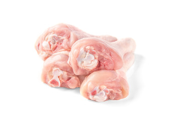 Raw chicken legs isolated on white background.