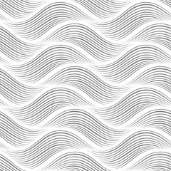 Abstract wavy background. Geometric seamless pattern. Black and white texture. Vector illustration.