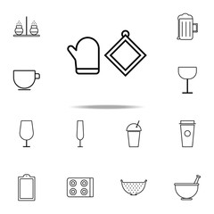 Aufkleber - oven mitt icon. kitchen icons universal set for web and mobile