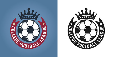 soccer set of two styles round emblems or logos