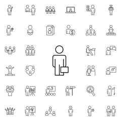 Poster - business man with a diplomat icon. Business Organisation icons universal set for web and mobile