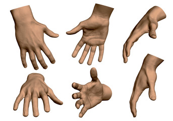 Set with male hands