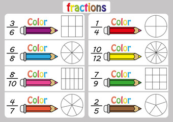 fractions worksheet, fraction review, fraction practice, educational, equivalent fractions, math act