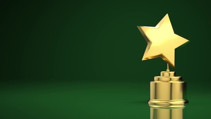 Wall Mural - star award green background
