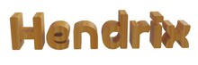 Hendrix In 3d Name With Wooden Texture Isolated
