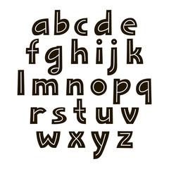 Poster - Vector lowercase display bold alphabet with lines inside the letters