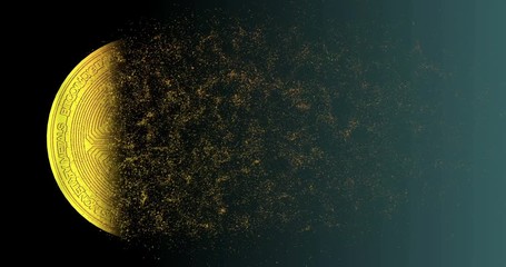 Poster - Bitcoin blockchain crypto currency digital encryption network for world money, alpha channel