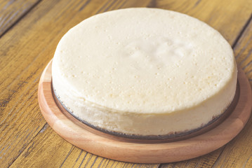 Sticker - Traditional cheesecake on the wooden table