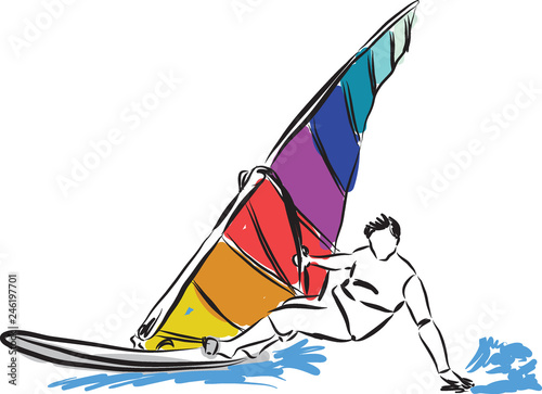 Dekoracja na wymiar  ilustracja-windsurfingu-2