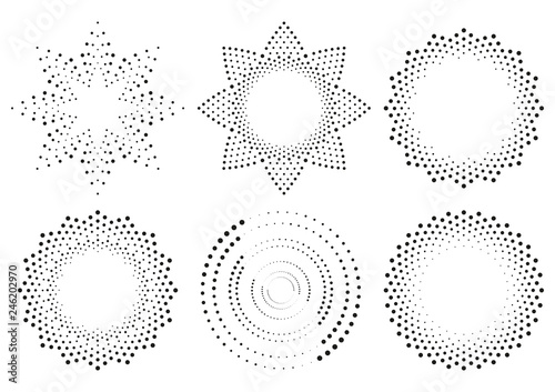 Frame made of dots. Dot pattern. Set of delicate ornaments. Design template f...