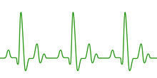 Green Heart Pulse Line On White