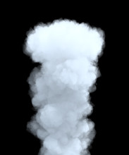 3d Rendering Of Thick Smoke Cloud On Black Background