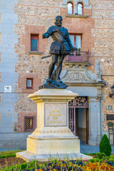 Canvas Print - Statue of Alvaro de Bazan in Madrid, Spain