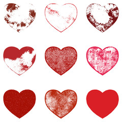 Sticker - Distressed Hearts Set