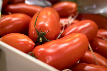 Fresh organic Cherry Tomatoes on Farmers Market in Catania. Sicily