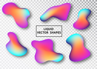 Poster - Fluid shape layout isolated template set. Colorful abstract shapes. Futuristic trendy dynamic elements. Liquid gradient elements for minimal banner, logo, social post. Vector illustration.