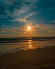 Beautiful sunset in Acapulco's beach