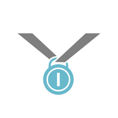 Poster - Golden medal icon on white background for graphic and web design, Modern simple vector sign. Internet concept. Trendy symbol for website design web button or mobile app