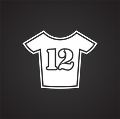 Poster - Sport wear icon on black background for graphic and web design, Modern simple vector sign. Internet concept. Trendy symbol for website design web button or mobile app