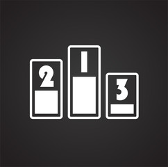 Poster - Winner places icon on black background for graphic and web design, Modern simple vector sign. Internet concept. Trendy symbol for website design web button or mobile app