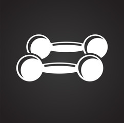 Poster - Dumbbell icon on black background for graphic and web design, Modern simple vector sign. Internet concept. Trendy symbol for website design web button or mobile app