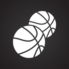 Poster - Baketball icon on black background for graphic and web design, Modern simple vector sign. Internet concept. Trendy symbol for website design web button or mobile app