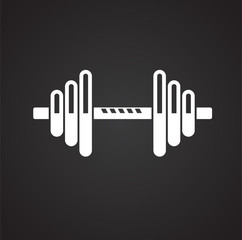 Poster - Dumbbell icon on black background for graphic and web design, Modern simple vector sign. Internet concept. Trendy symbol for website design web button or mobile app