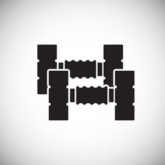 Poster - Dumbbell icon on white background for graphic and web design, Modern simple vector sign. Internet concept. Trendy symbol for website design web button or mobile app