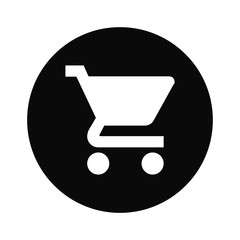 Fototapete - Filled Shopping cart icon vector isolated on white background. Modern symbol in trendy flat style for mobile app and web design.