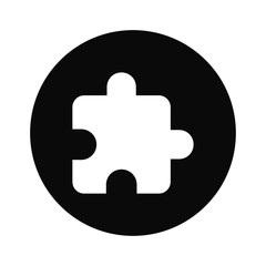 Fototapete - Filled Puzzle piece icon vector isolated on white background. Modern symbol in trendy flat style for mobile app and web design.