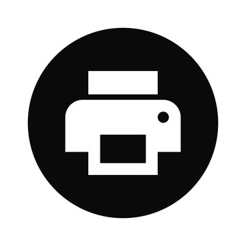 Filled Printer icon vector isolated on white background. Modern symbol in trendy flat style for mobile app and web design.