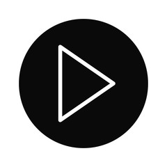 Fototapete - Outline Play button icon vector isolated on white background. Modern, linear vector sign for mobile app and web design.
