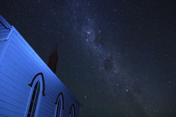 Wall Mural - church under southern starry sky