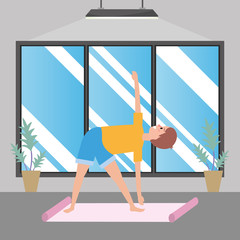 Sticker - fit man practicing yoga